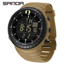 SANDA Men's Electronic Watch Outdoor Sports LED Analog Digital Alarm Clock Chronograph Multifunction Waterproof Men's Wristwatch