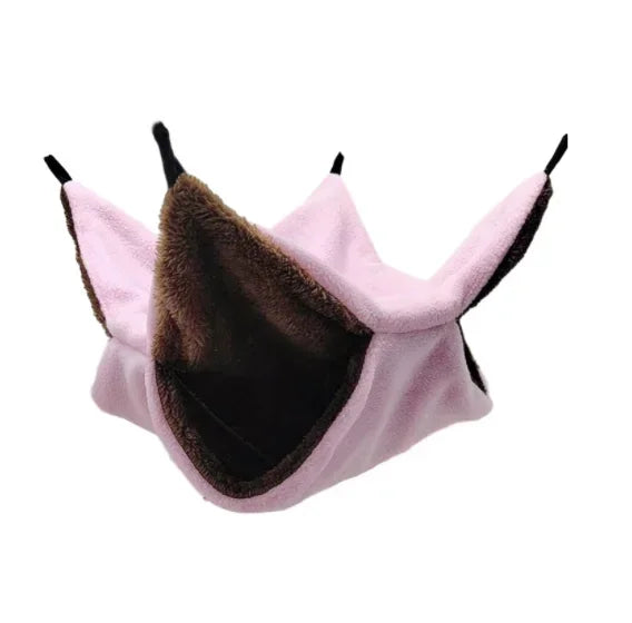 Pet Double-layer Plush  Hammock Warm Hamster Hanging Bed  Ferret Hanging Bed for Cat Rodents Hammock for Hamster Pets Supplies