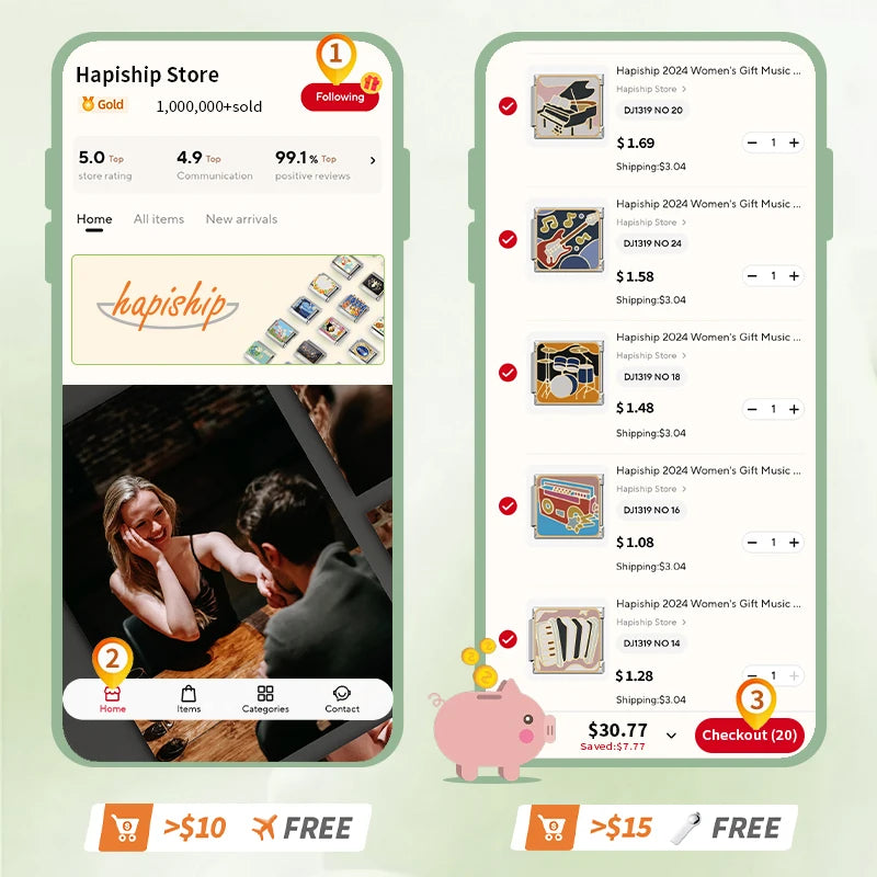 Hapiship 2023 Fashions Game Moon Bingo Princess Heart Charm Links Fit 9mm Bracelet Stainless Steel Making DIY Jewelry DJ717-D