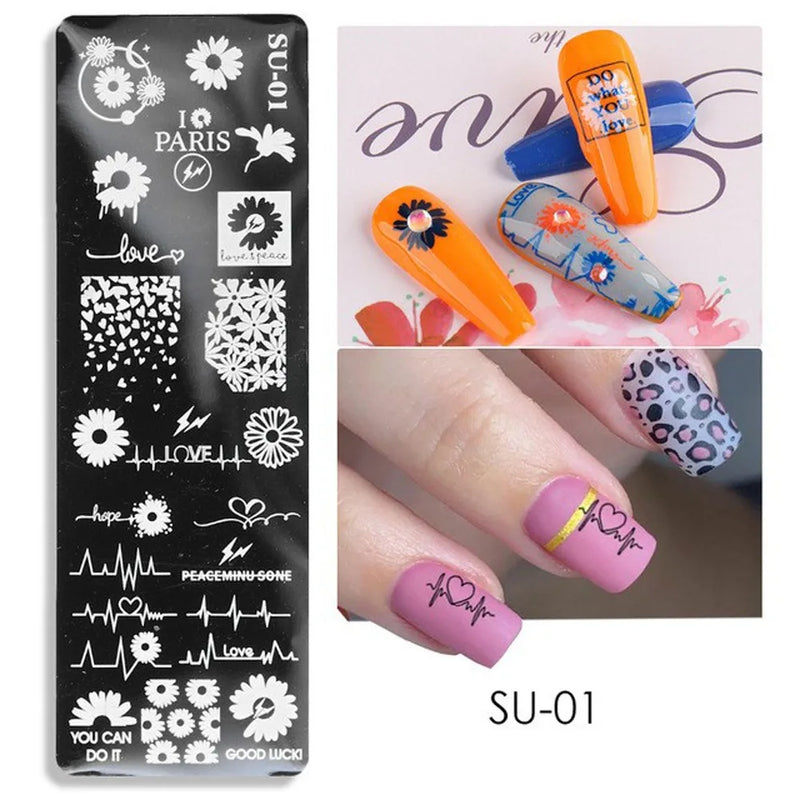 Christmas Nail Stamping Plates Cute Penguins Bear Winter Decor Deer Snowflakes Nail Stencils Printing Templates