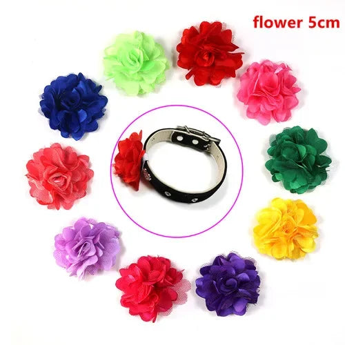 Bulk Flower-Collar Dog Accessories Dog Bow Tie Pet Dog Collar Accessories  Flower For Dog Collar Dog Flower Collar Accessory