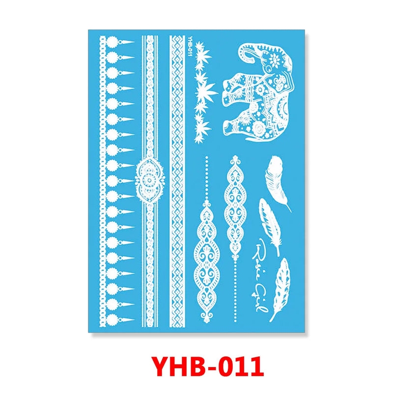 1PC Hanna Lace Tattoo Sticker White Silk Printing Waterproof Disposable Tattoo for Arm Sexy Bracelet