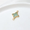 6pcs Diy Accessories Copper Bag Edge Jelly Color Flower Star Pendant Earring Bracelet  Handmade Material Jewelery Charms