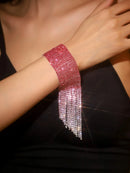 Luxury Bling Crystal Rhinestone Bracelets for Women Silver Color Elegant Bridal Wedding Jewelry