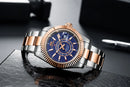 Automatic Watch for Men Mechanical Movement Stainless Steel Rose Gold Blue Luxury Sky 40mm Reloj Hombre Baratos