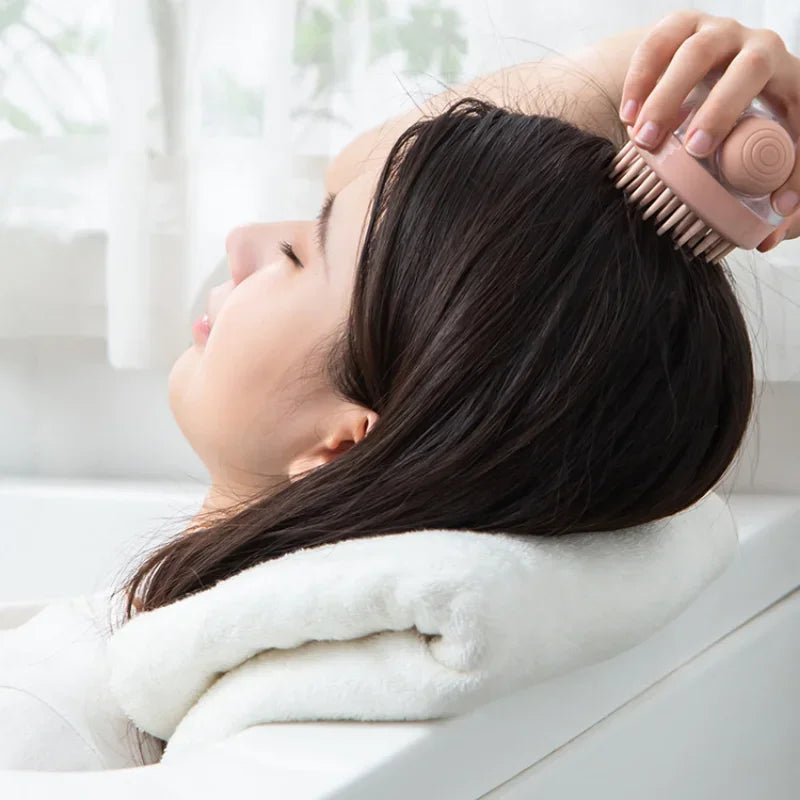 Silicone Shampoo Head Scalp Massage Brush Silicone Body Brush Hair Washing Comb Bath Spa Shower Brush Add Liquid Bathing Brush