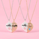 Lovecryst 2Pcs/set Heart-shaped Letter Mother and Son or Daughter Mother's Day Necklace for Love Parent Child Jewelry Gifts
