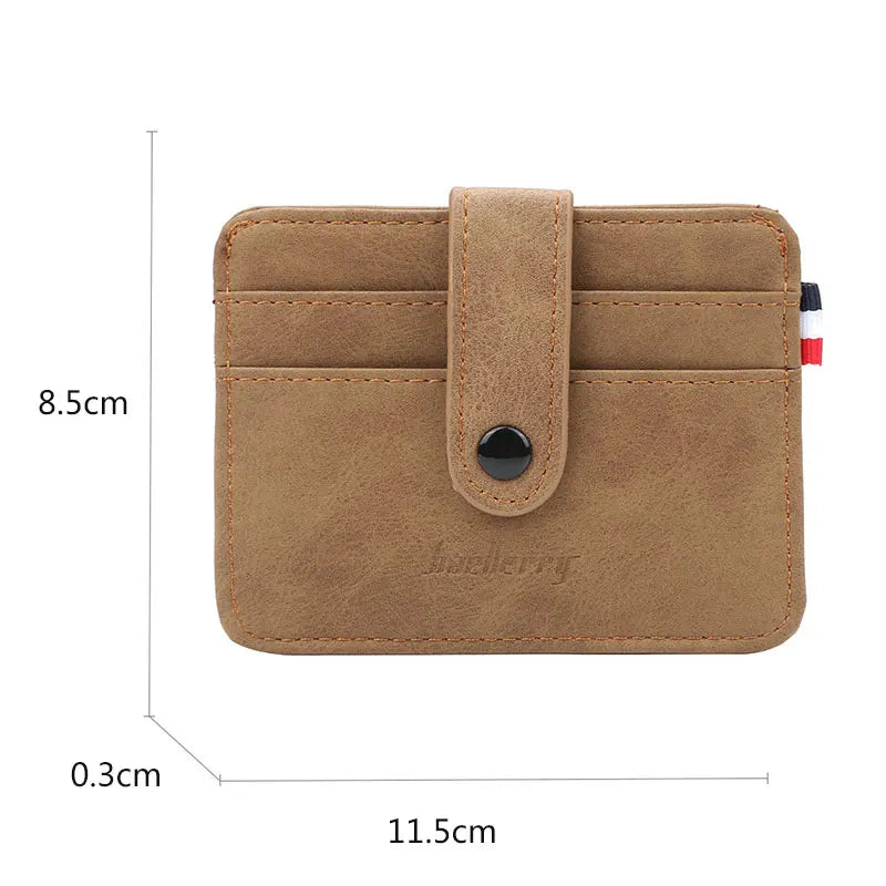 New Men Thin Card Wallets Slim ID Credit Card Holder Name Engraved Short Male Wallet High Quality PU Leather Small Men Purse