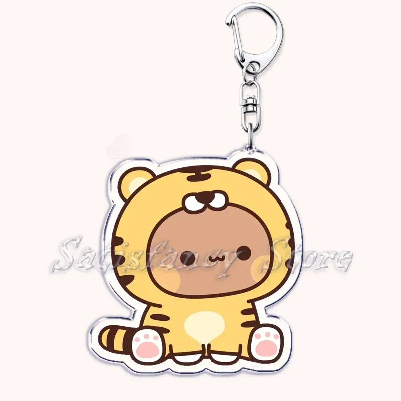 Llavero con diseño de Bubu Dudu, pareja de enamorados, oso panda, accesorios para bolso, colgante, joyería, regalos para amantes.