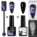 LILYCUTE 7ML 9D Cat Magnetic Gel Polish Set Semi Permanent Soak Off UV LED Glitter Nails Magnet Stick Black Gel Needed