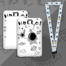 Cartoon Astronaut Card Holder Business Card Holder Cute Credit Card Holders with Lanyard ID Holders Badge Bus Card Cover Case