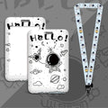 Cartoon Astronaut Card Holder Business Card Holder Cute Credit Card Holders with Lanyard ID Holders Badge Bus Card Cover Case