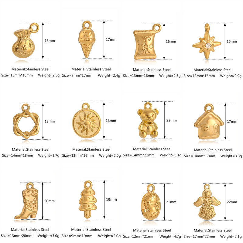 3Pcs/Lot Christmas Candy/Xmas Tree/Gingerbread Bear/Snow House Charms Pendant For Bracelet Necklace Earrings DIY Jewelry Making