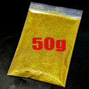 Polvo de purpurina holográfica plateada para uñas, 24 colores, brillante, 0,2 mm, para manicura DIY, 50 g/bolsa