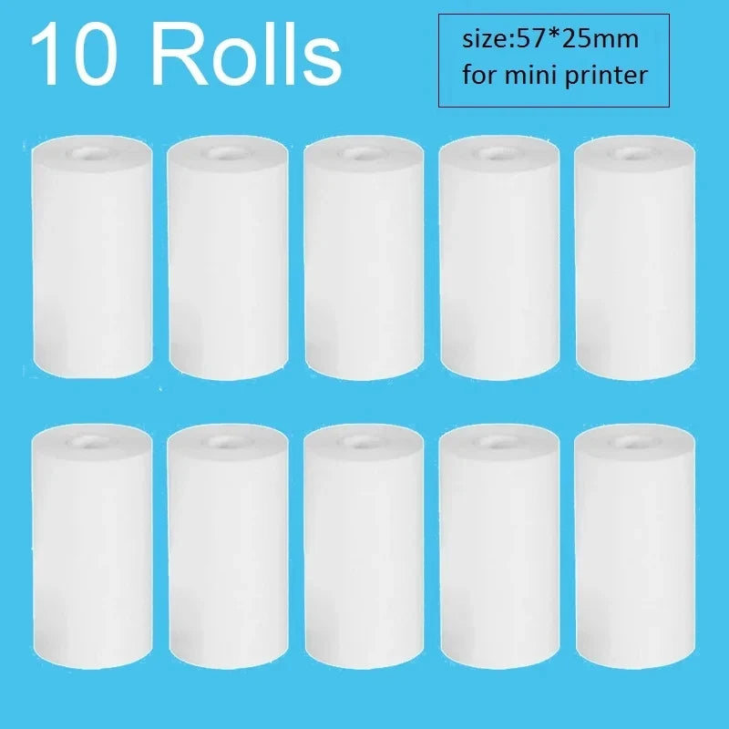 57*25mm Thermal Paper White Children Camera Instant Print Kids Camera Printing Paper Replacement Accessories Parts