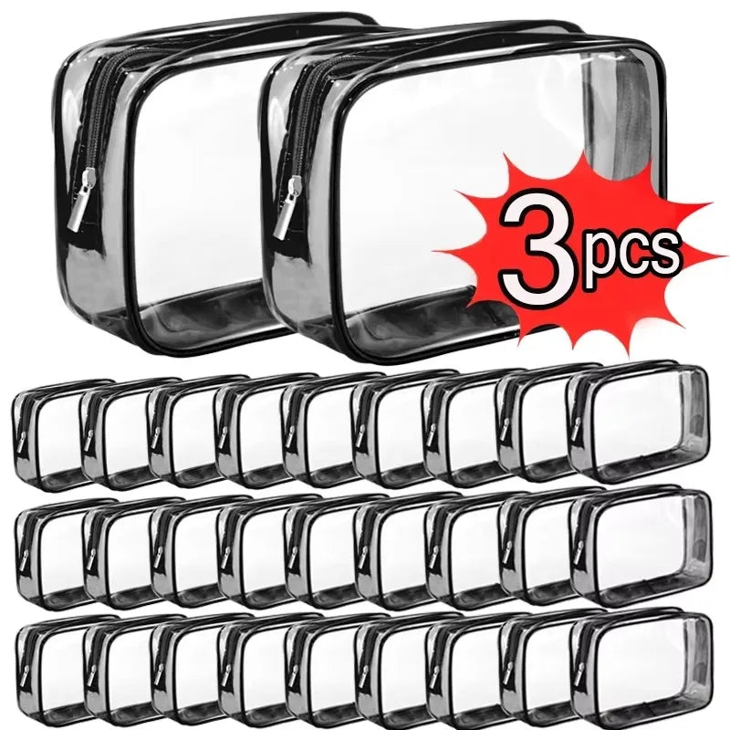Transparent Cosmetic Bag PVC Women Zipper Clear Makeup Bags Beauty Case Travel Make Up Organizer Storage Bath Toiletry Wash Bag