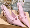 One Line Buckle High Heels Women's Slim Heels New Summer Style Bow Tie Wrap Hollowed Out Patent Leather Sandals