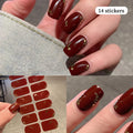 New 16 Strips Autumn Nail Stickers Full Cover Nail Patch Leopard Print 3D Nail Stickers Nail Polish Strips DIY Nail Art Making