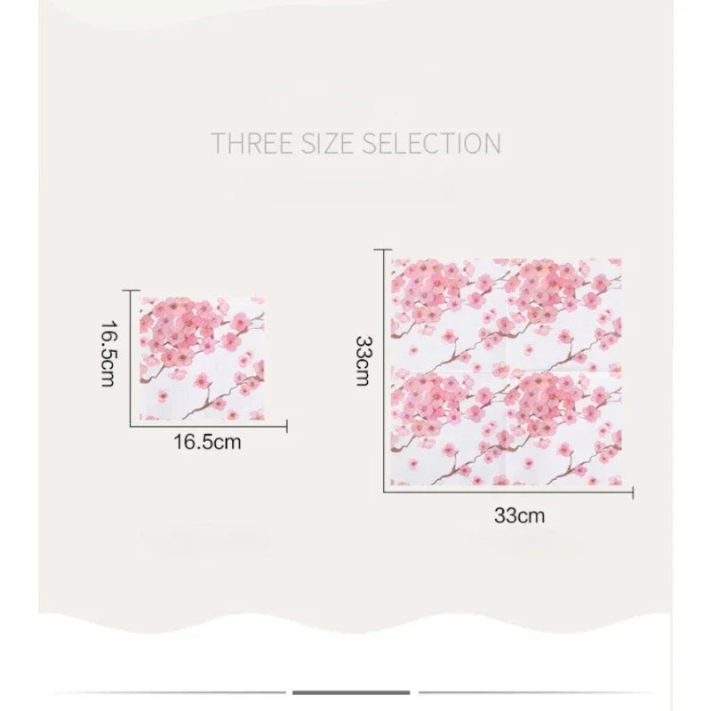 Chinese Style Printing Paper Napkins Colorful Napkins Wedding Pure Wood Pulp Paper Plum Flower 20 Sheets Food Grade 2Ply 33*33cm