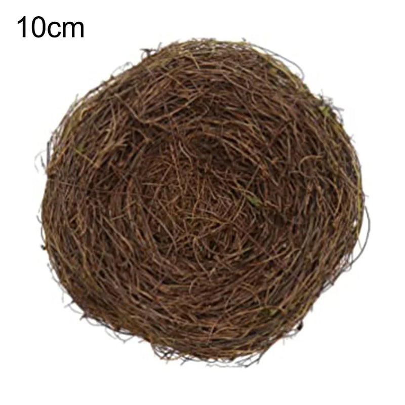 6-12cm Round Rattan Bird Nest Easter Decoration Bunny Eggs Artificial Vine Nest For Home Garden Decor Happy Easter Party Supply