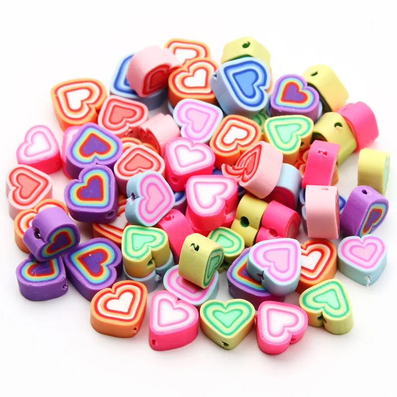 20/50/100pcs Mixed Love Heart Clay Spacer Beads Polymer Clay Beads For Jewelry Making Diy Bracelet Necklace Handmade Accessories