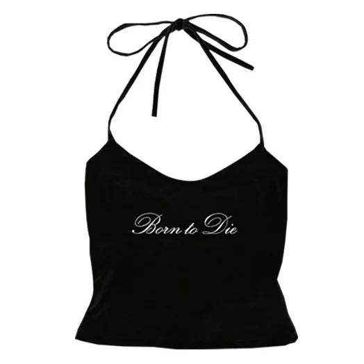 EMO Lace Y2k Tank Top Harajuku Letter Print Rock Goth Retro Crop top Streetwear Punk Sleeveless T-shirt Hiphop Spice Girls Sling