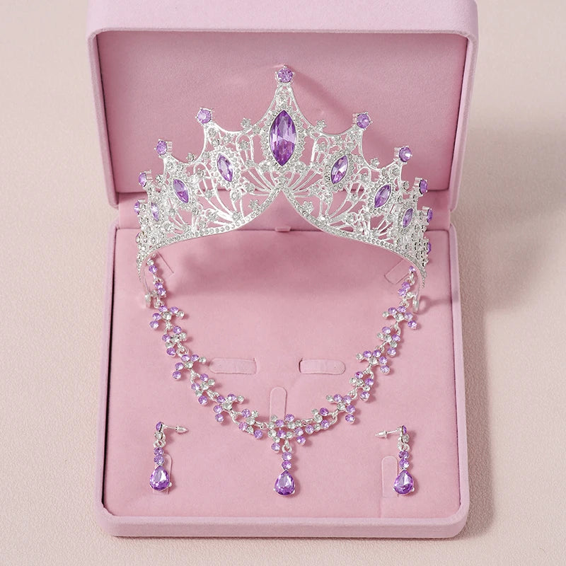 Bride Crown 3-piece Set of Artificial Crystal Sweet Birthday