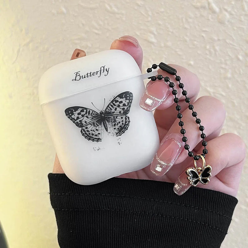 Cartoon Cat Lovers Matte Protective Case For AirPods 1/2/3/4 Soft Cute Cover for AirPods Pro 2 Bluetooth Earphone Case Keyring