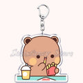 Llavero con diseño de Bubu Dudu, pareja de enamorados, oso panda, accesorios para bolso, colgante, joyería, regalos para amantes.