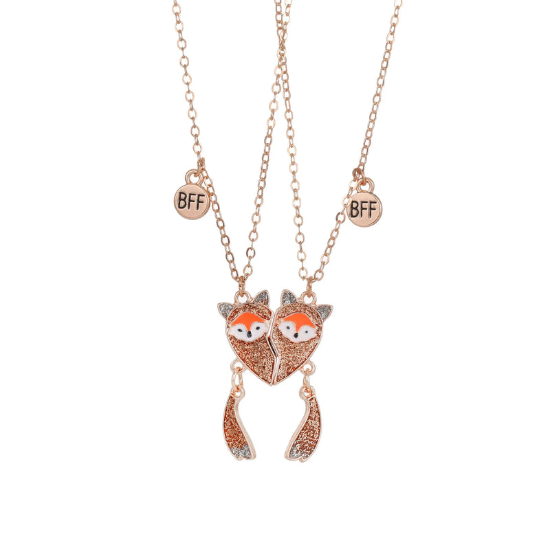 2 Pcs/Set Magnetism Best Friends Pendant Necklace for Women Rabbit Lover Broken Heart Clavicle Chain BFF Best Friends Jewelry