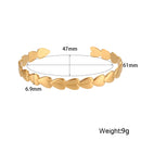 18K Gold Plated 316L Stainless Steel Pig Nose Buckle Heart Opening Adjustable Bangles Fashion Waterproof Bracelets for Women