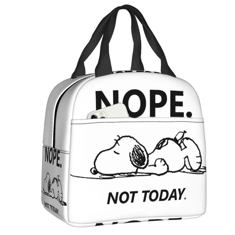 Custom Rock Tees Group Walk Snoopy Lunch Bag Women Cooler Thermal Insulated Lunch Boxes for Kids School