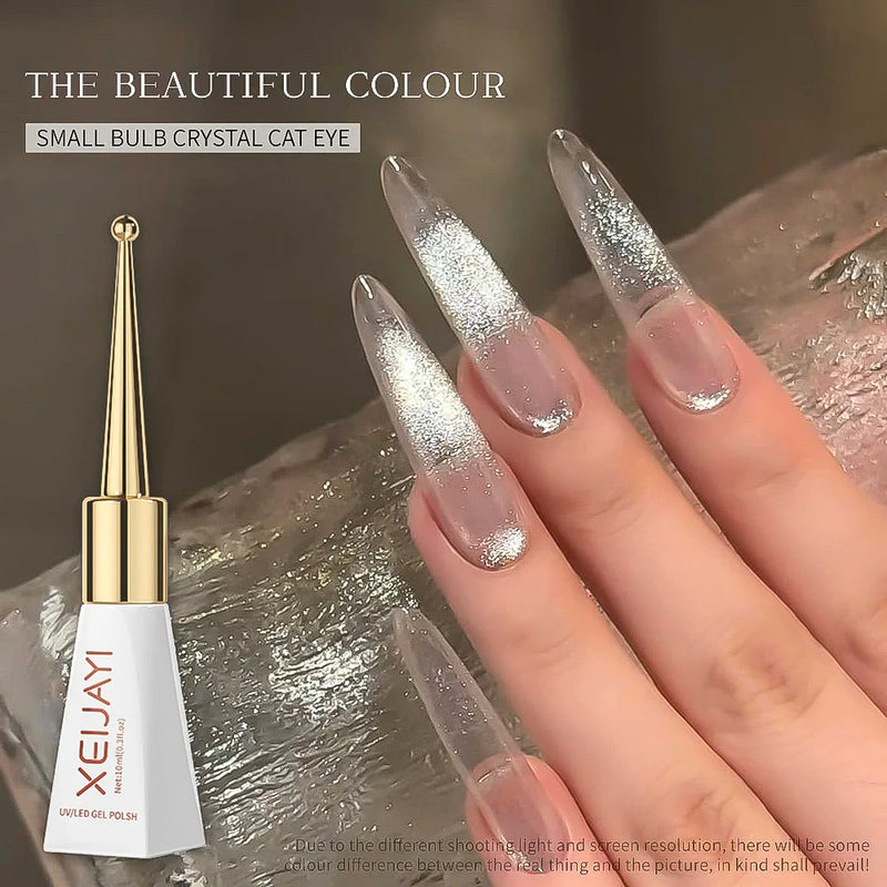 10ml Flamingo Red Magnetic Cat eye Gel Gemstone Glitter Cat Eye Gel Polish Semi-permanent UV LED Cateye Nail Varnish Manicure