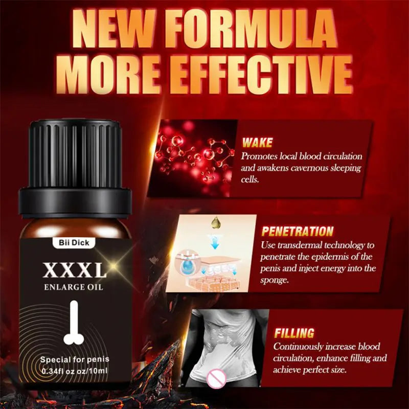 10ml Body Massage Oil Fast Increase Men Thicken Lasting Enlargement Products XXXL Men Skin Body Health Care