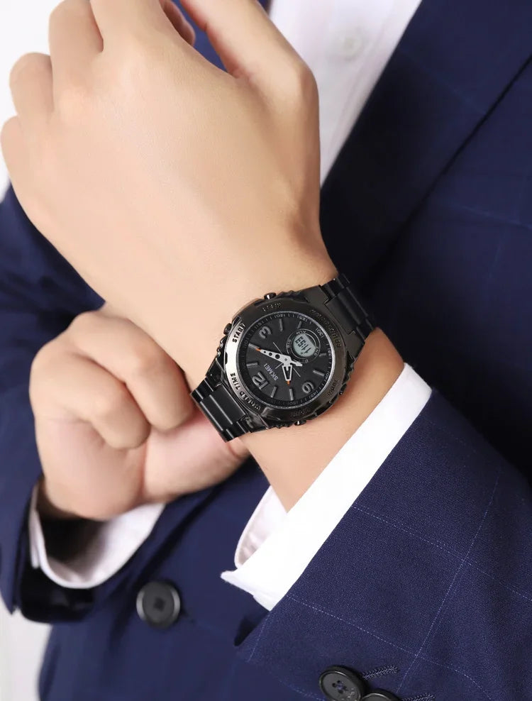 Reloj electrónico SKMEI 2310 resistente al agua para hombre, reloj de pulsera digital de acero inoxidable, reloj de lujo para hombre, reloj con movimiento, reloj para hombre