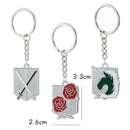 Attack On Titan Keychain Shingeki No Kyojin Anime Cosplay Wings of Liberty Key Chain Rings For Motorcycle Car Keys Gifts