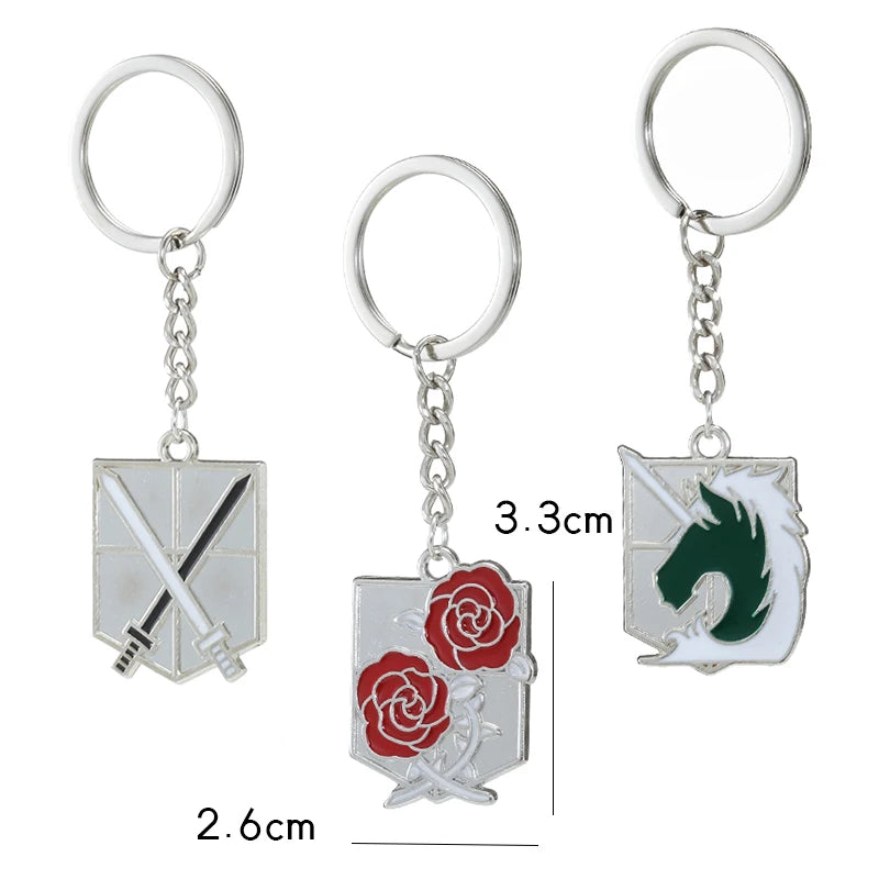 Attack On Titan Keychain Shingeki No Kyojin Anime Cosplay Wings of Liberty Key Chain Rings For Motorcycle Car Keys Gifts