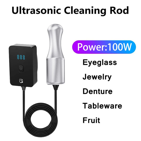 Limpiador ultrasónico para dentaduras postizas, limpiador portátil de joyas, relojes y gafas, lavadora ultrasónica para frutas y verduras.