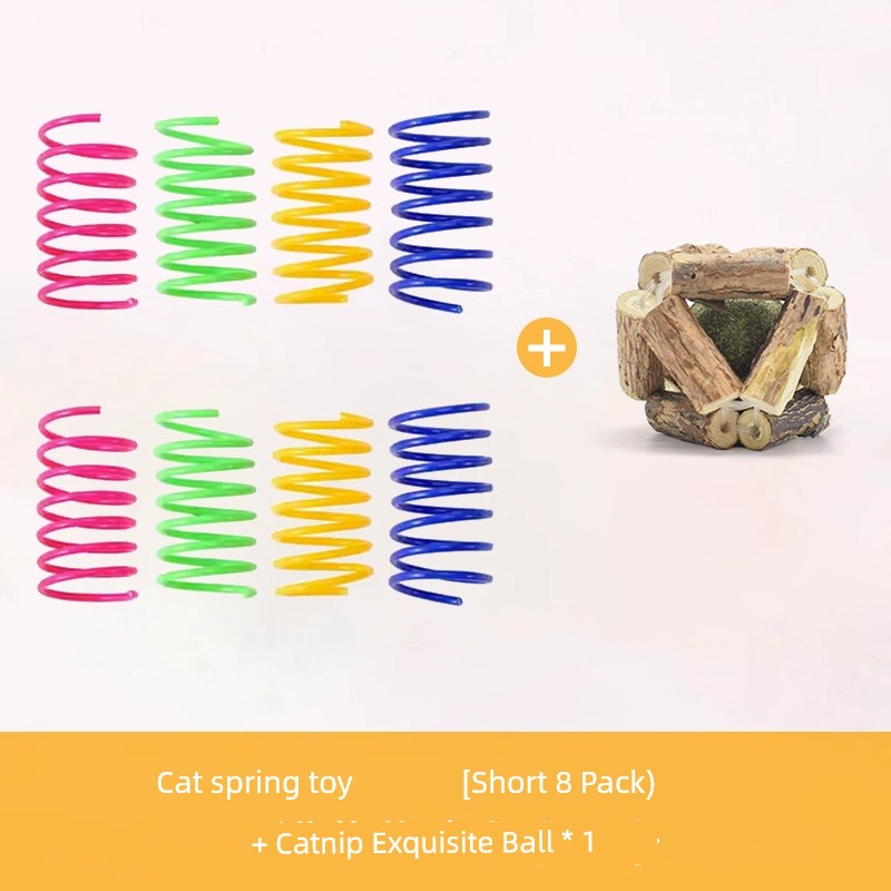 Mute Color Plastic Spring Molar Toy Ball Cat