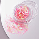 11pcs Aurora Glass Ice Cube Nail Foil Sticker 3D Glass Paper Nail Film Decals Rainbow Reflective Korean Style Nail Stickers