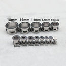 316L Stainless Steel Ear Plugs and Tunnels Piercings Black Screwed Earring Expander Earlet Gauges Body Piercings Jewelry