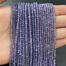 Purple Gem Beads Small Round Faceted Crystal Stone Beads Amethysts Crystal Mica Loose Beads For Jewelry Making DIY Necklace 15"