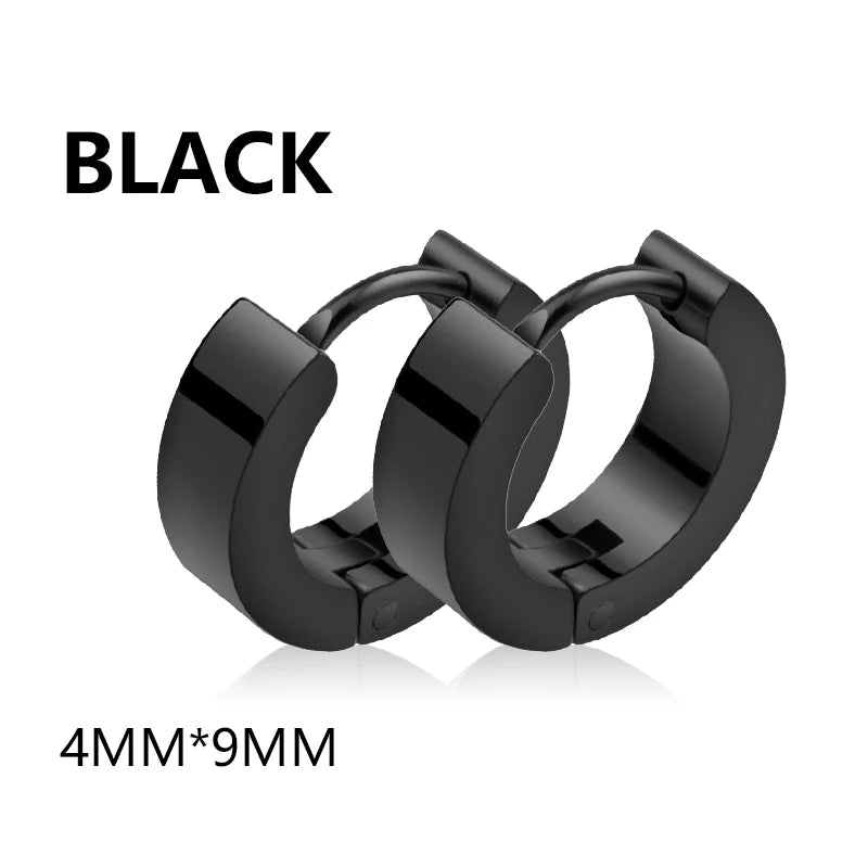1 Pairs Stainless Steel Painless Ear Clip Earrings for Men Women Punk Sword Cross Black Non Piercing Fake Earrings Jewelry Gifts