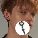 1 Pairs Stainless Steel Painless Ear Clip Earrings for Men Women Punk Sword Cross Black Non Piercing Fake Earrings Jewelry Gifts