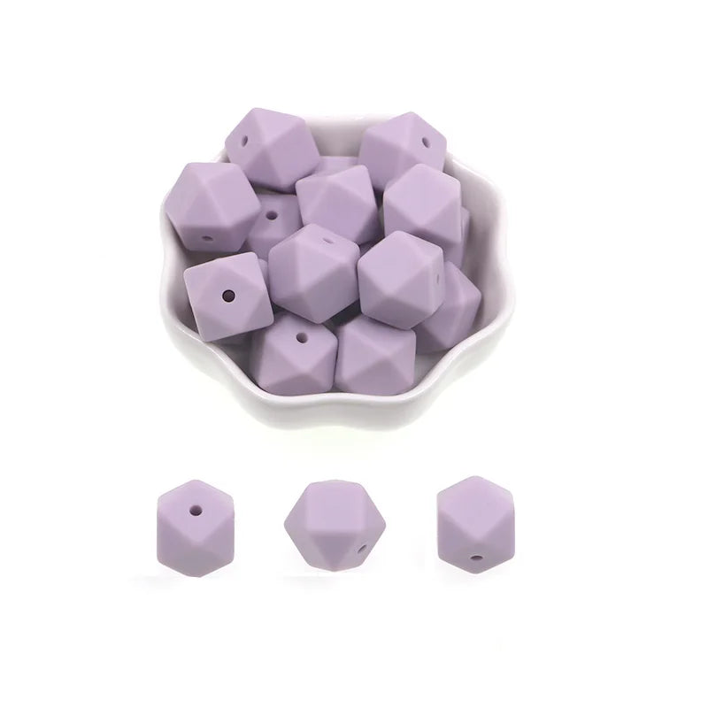 Kovict 14/17mm 10pcs Hexagon Silicone Beads For Jewelry Making Silicone Bead To Make Bracelets Necklace Making Accessories