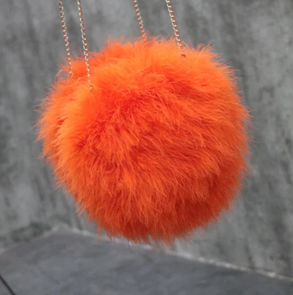 Luxury Women Ostrich Feather Evening Bags Female Party Wedding Dress Shoulder Clutch Fairy Pearl Chain Handbag Purses