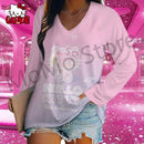 Hello Kitty Women's Long Sleeve T-shirts V Neck Kawaii Clothes 2024 3D Print New Lovely S-3XL Y2k Fashion High Quality Leisure