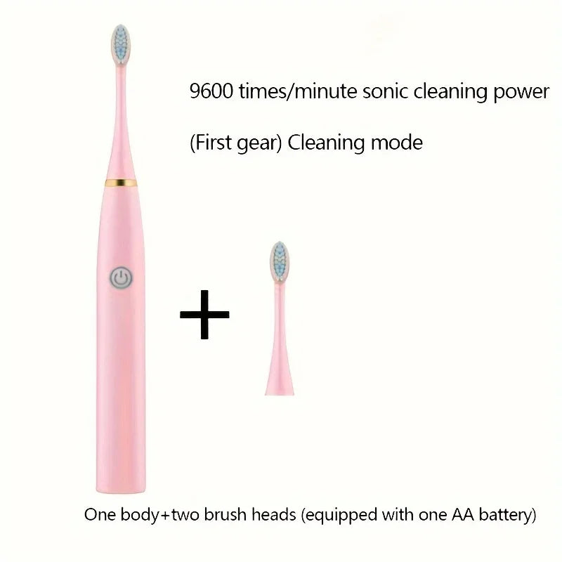 1 set of ultrasonic series electric toothbrushes -2 brush heads and battery ultrasonic toothbrushes