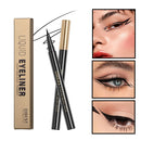 QIBEST Waterproof Black Eyeliner Long Lasting Quick Drying Easy To Color Liquid Eyeliner Non Smudging Smooth Eyeliner Pen Tools