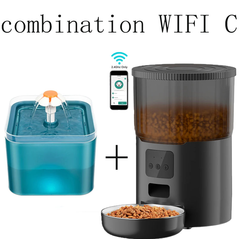 4L Pet Feeder Tuya WIFI Automatic Dog Food Dispenser Smart Cat Feeder 2L Cat Automatic Drinking Fountain Dog Water Feeder